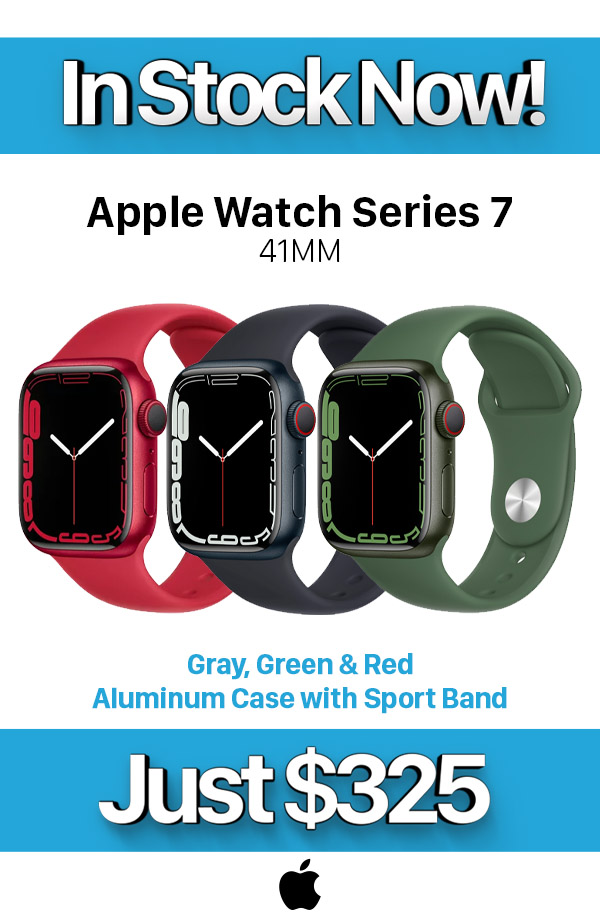 APPLE SERIES 7 41MM CELLULAR GREEN CELLULAR + GPS GREEN, SPORT $365.00 **SPECIAL PRICE, LIMITED STOCK**