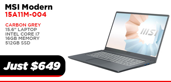 MSI 15A11M-004 15.6" Laptop - Intel Core i7 - $649.00
