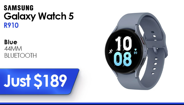 R910 BLUE Samsung Galaxy Watch5 BT 44mm- 1 year $189.00