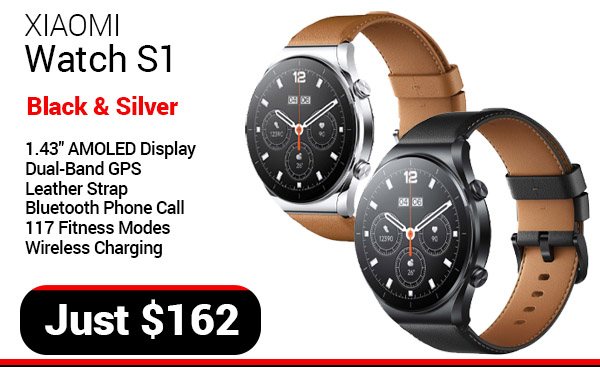 Xiaomi Watch S1 Global - Black $ 162.00 Xiaomi Wearables XIA-36608 SKU#BHR5559GL 36608 Xiaomi Watch S1 Global - Silver $ 162.00