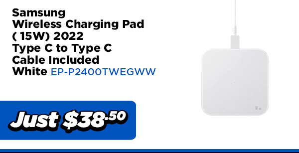 Samsung POWER EP-P2400TWEGWW Samsung Wireless Charging Pad ( 15W) 2022 Type C to Type C Cable Included- White $38.50