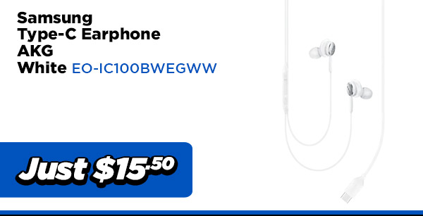 Samsung AUDIO EO-IC100BWEGWW In Ear Type C Earphones, AKG, Note 20 , Note 20 Ultra, Tab S6/S7 - White $15.50