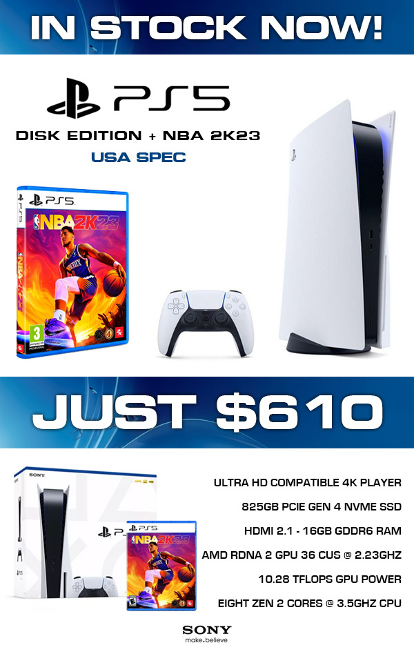 SONY PS5 DISK EDITION + NBA 2K23PRICE $610